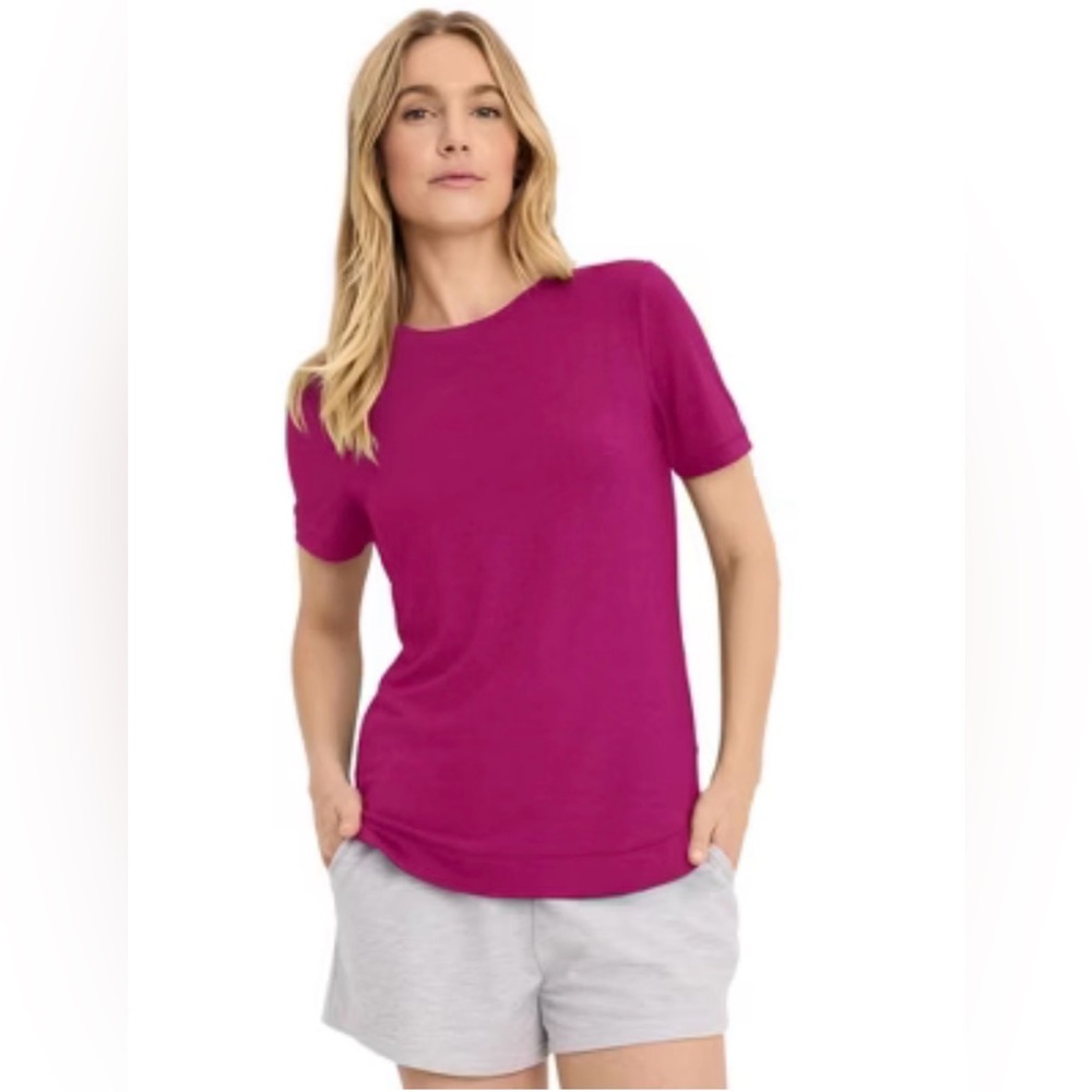 Jockey Cotton Sleep Or Lounge T-Shirt Fuchsia Pink Size Large